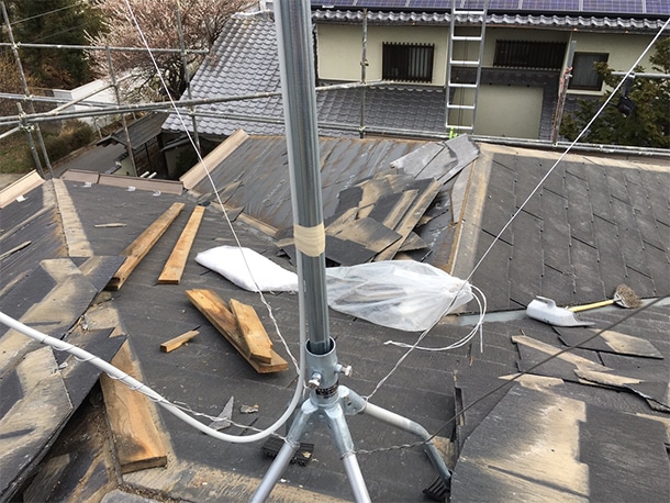 さいたま市桜区、スレート屋根の葺き替え工事３