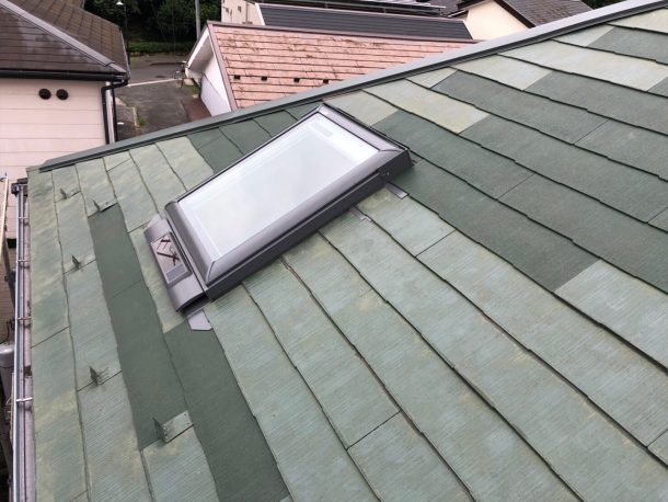 天窓交換工事事例　交換完了　屋根上
