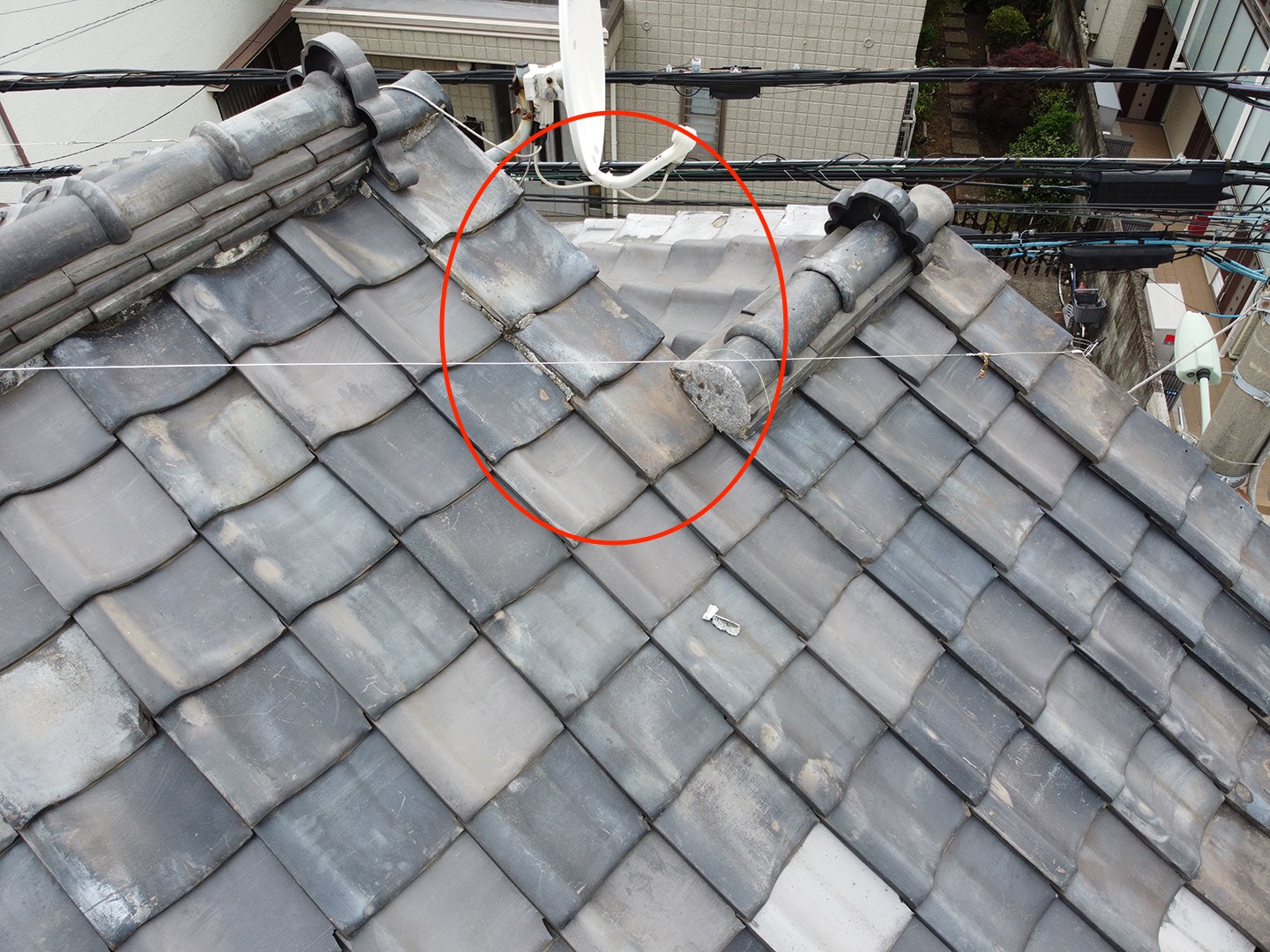 【東京都品川区】瓦屋根の雨漏り、部分修理工事の事例４