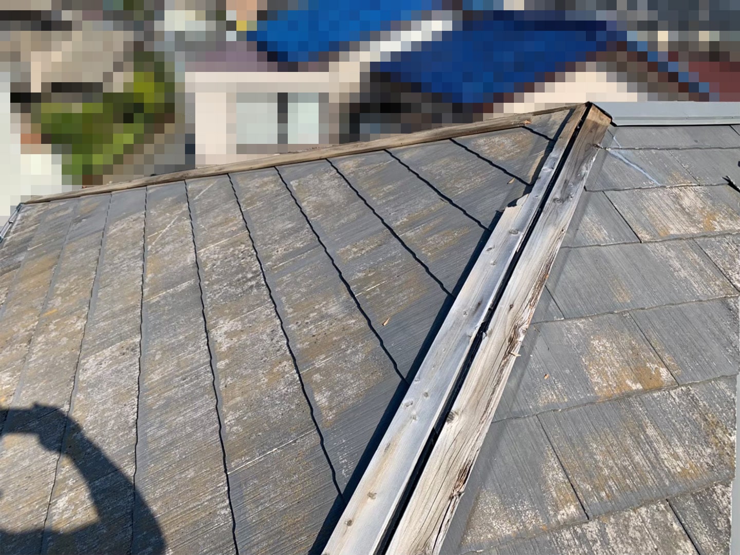 【千葉市稲毛区】台風被災、スレート・コロニアル屋根、棟板金の交換修理工事の事例２２