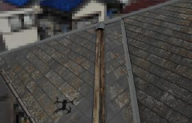 【千葉市稲毛区】台風被災、スレート・コロニアル屋根、棟板金の交換修理工事の事例