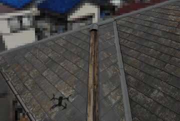 【千葉市稲毛区】台風被災、スレート・コロニアル屋根、棟板金の交換修理工事の事例２９
