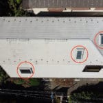 【東京都北区】ベルックスの天窓のガラスパッキン劣化による雨漏りの修理工事の事例