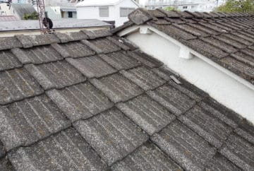 【東京都品川区】厚型スレート (コンクリ瓦) 屋根の雨漏り、部分修理工事の事例