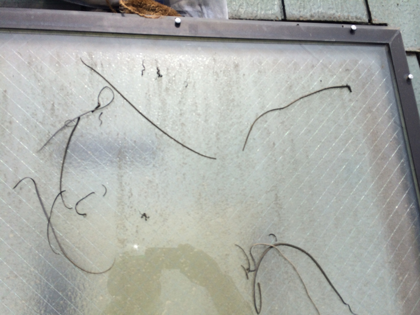 横浜市青葉区　YKKAP天窓ガラスシール工事事例　古いガラスパッキン撤去