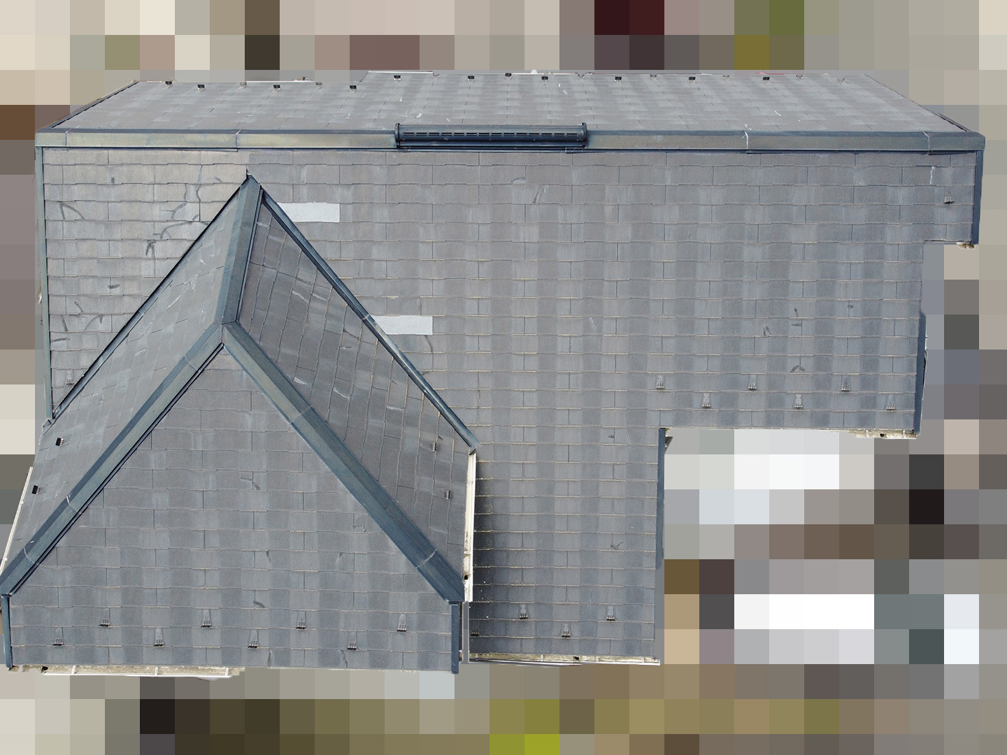 【東京都府中市】築１７年、アスベスト未使用のスレート屋根の今後のメンテナンス相談で、屋根点検の事例　北面