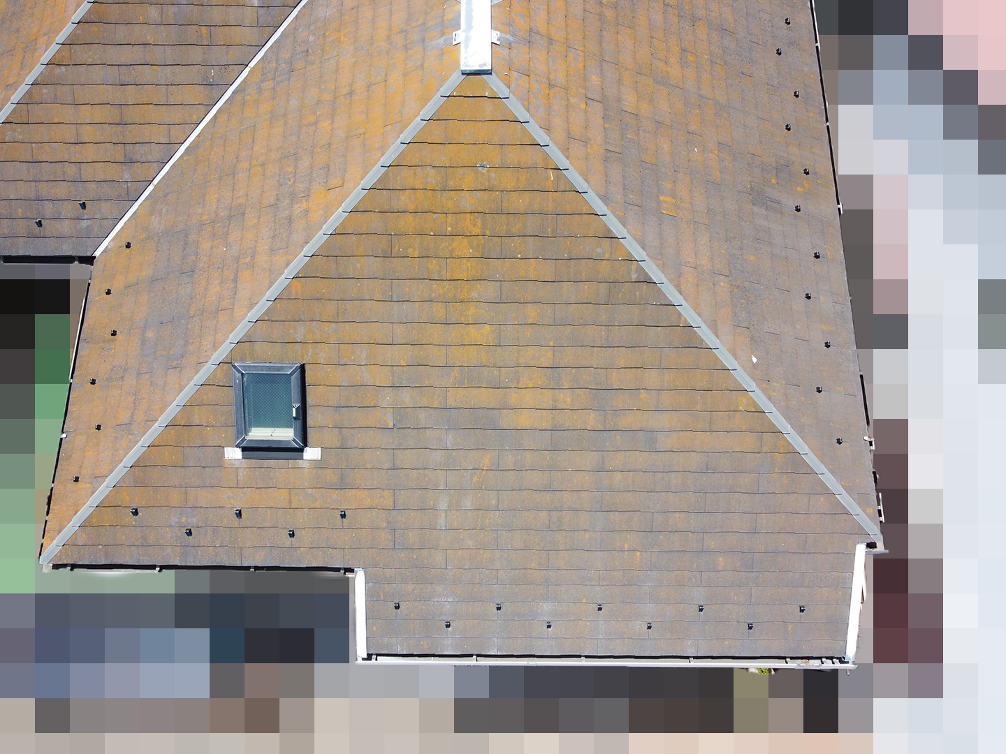 【神奈川県茅ケ崎市】築２３年、アスベスト使用のスレート屋根の屋根点検の事例　北面