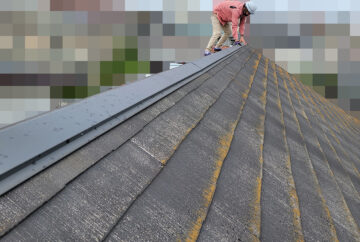 【千葉県松戸市】アスベスト入りのスレート屋根の屋根点検の事例　棟の状態