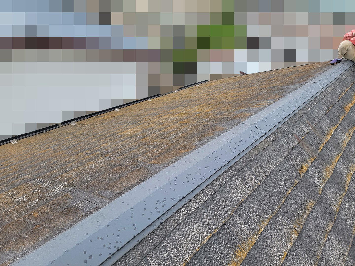 【千葉県松戸市】アスベスト入りのスレート屋根の屋根点検の事例　屋根材の状態