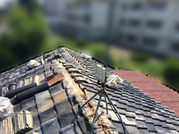 【東京都練馬区】瓦屋根の棟の取り直し工事、耐震補強工事 (ガイドライン工法)