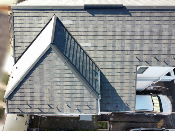 【東京都府中市】築１９年、スレート屋根のひび割れメンテナンスと、外壁塗装の検討での点検